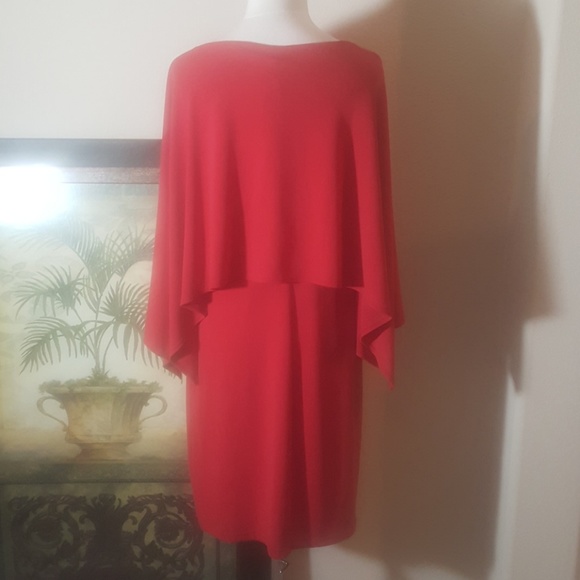 CHICO'S Red Caped Dress - Size 1 - Picture 3 of 5